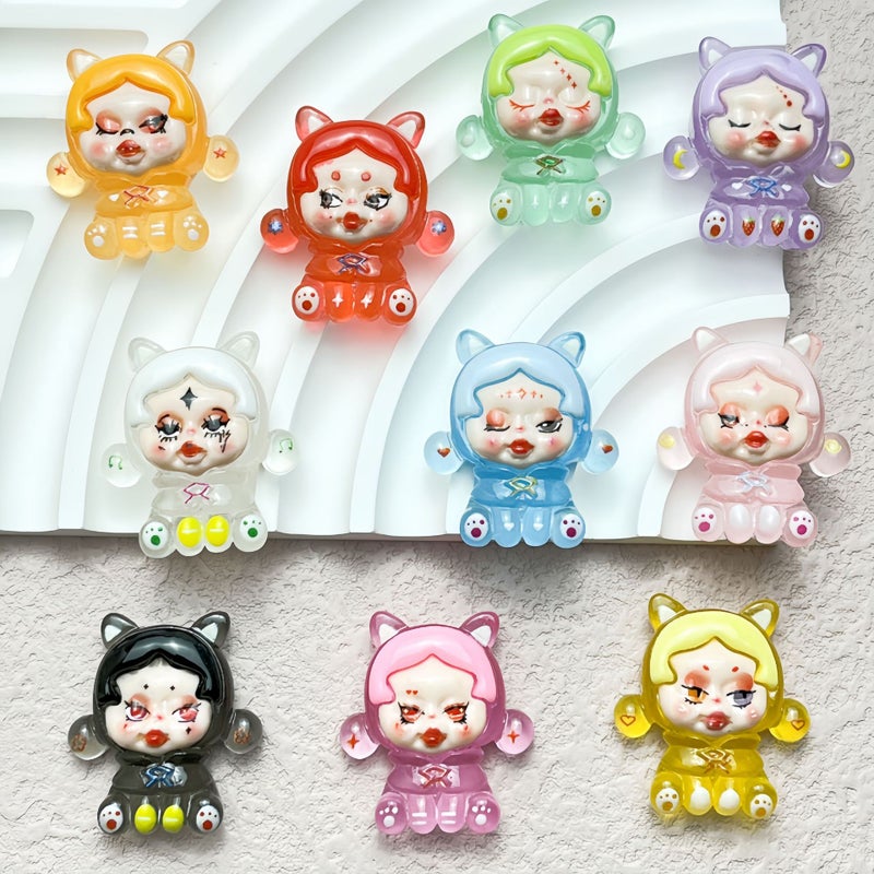 Luminous Sitting Jasmine Girl Resin Accessories Diy Handmade Hairpin Shoe Buckle Mobile Phone Case Sticker Sale - Image 3